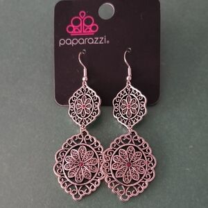 Paparazzi Intricate Silver Drop Earrings